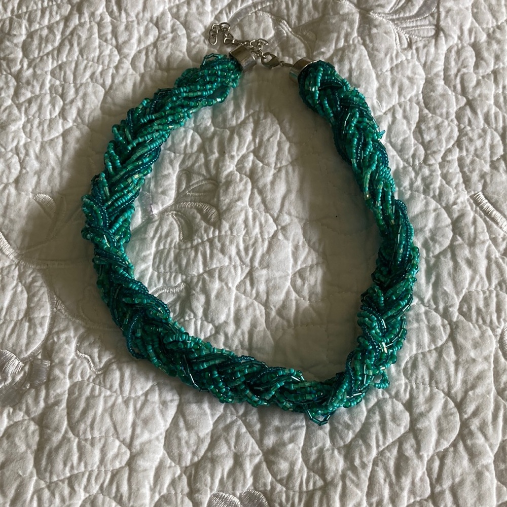 Beaded, twisted necklace